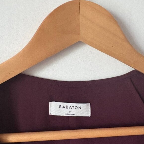 Aritzia Babaton Degrazia Wrap Mini Dress Deep Wine Burgundy Size Medium - Picture 5 of 7